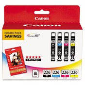 Canon® 4546B007 (CLI-226) ChromaLife100+ Ink/Paper Combo, Black/Cyan/Magenta/Yellow Item: CNM4546B007