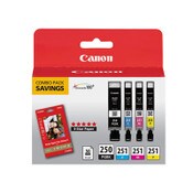 Canon® 6497B004 (PGI-250/CLI-251) Ink/Paper Combo, Black/Cyan/Magenta/Yellow Item: CNM6497B004