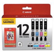 Canon® 6513B010 (CLI-251) Ink/Paper Combo, Black/Cyan/Magenta/Yellow Item: CNM6513B010