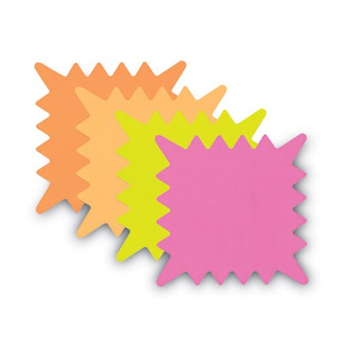 COSCO Die Cut Paper Signs, 5.25 x 5.25, Square, Assorted Colors, Pack of 48 Each Item: COS090244