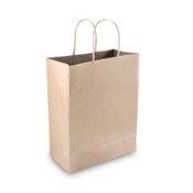 COSCO Premium Shopping Bag, Natural Twisted-Paper Handles, 10" x 4.5" x 13", Brown, 50/Box Item: COS091565