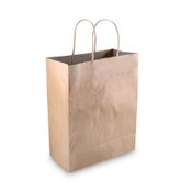 COSCO Premium Shopping Bag, Natural Twisted-Paper Handles, 8" x 4" x 10.25", Brown, 50/Box Item: COS098375