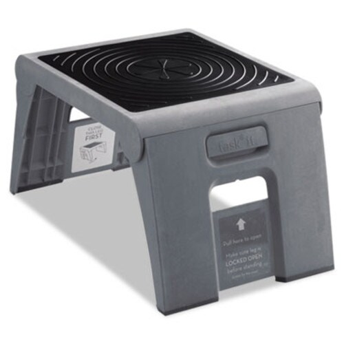 Cramer® Folding Step Stool, 1-Step, 300 lb Capacity, 14 x 11.25 x 9.75, Slate Item: CRA50051PK82