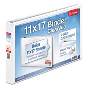 Cardinal® ClearVue Slant-D Ring Binder, 3 Rings, 1" Capacity, 11 x 17, White Item: CRD22112