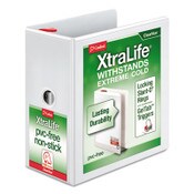 Cardinal® XtraLife ClearVue Non-Stick Locking Slant-D Ring Binder, 3 Rings, 5" Capacity, 11 x 8.5, White Item: CRD26350