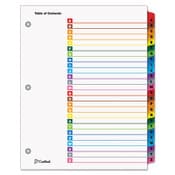 Cardinal® OneStep Printable Table of Contents and Dividers, 26-Tab, A to Z, 11 x 8.5, White, Assorted Tabs, 1 Set Item: CRD60218