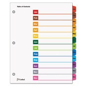 Cardinal® OneStep Printable Table of Contents and Dividers, 12-Tab, Jan. to Dec., 11 x 8.5, White, Assorted Tabs, 1 Set Item: CRD60318