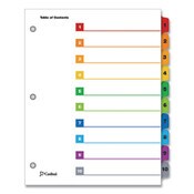 Cardinal® OneStep Printable Table of Contents and Dividers, 10-Tab, 1 to 10, 11 x 8.5, White, Assorted Tabs, 1 Set Item: CRD61018