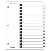 Cardinal® OneStep Printable Table of Contents and Dividers, 15-Tab, 1 to 15, 11 x 8.5, White, White Tabs, 1 Set Item: CRD61513