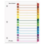 Cardinal® OneStep Printable Table of Contents and Dividers, 15-Tab, 1 to 15, 11 x 8.5, White, Assorted Tabs, 1 Set Item: CRD61518
