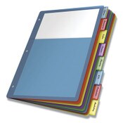 Cardinal® Poly 1-Pocket Index Dividers, 8-Tab, 11 x 8.5, Assorted Item: CRD84017