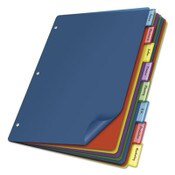 Cardinal® Poly Index Dividers, 8-Tab, 11 x 8.5, Assorted, 4 Sets Item: CRD84019