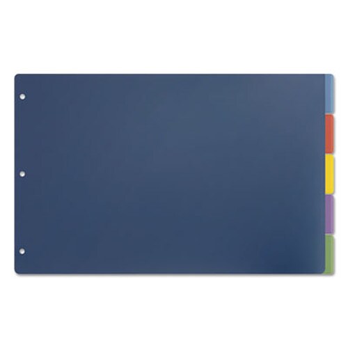 Cardinal® Tabloid-Size Poly Index Divider, 5-Tab, 11 x 17, Assorted, 1 Set Item: CRD84250