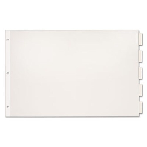 Cardinal® Paper Insertable Dividers, 5-Tab, 11 x 17, White, Clear Tabs, 1 Set Item: CRD84812