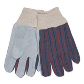 MCR™ Safety 1040 Leather Palm Glove, Gray/White, Large, Dozen Item: CRW1040