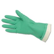 MCR™ Safety Flock-Lined Nitrile Gloves, One Size, Green, 12 Pairs Item: CRW5319E