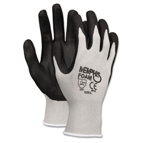 MCR™ Safety Economy Foam Nitrile Gloves, Large, Gray/Black, 12 Pairs Item: CRW9673L