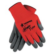 MCR™ Safety Ninja Flex Latex Coated Palm Gloves N9680L, Large, Red/Gray, Dozen Item: CRWN9680L