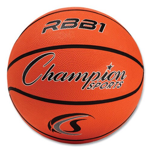 Champion Sports Rubber Sports Ball, For Basketball, No. 7 Size, Official Size, Orange Item: CSIRBB1