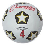 Champion Sports Rubber Sports Ball, For Soccer, No. 4 Size, White/Black Item: CSISRB4