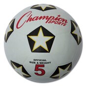 Champion Sports Rubber Sports Ball, For Soccer, No. 5 Size, White/Black Item: CSISRB5