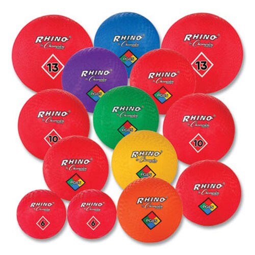Champion Sports Playground Ball Set, Multi-Size, Multi-Color, 14/Set Item: CSIUPGSET1