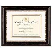 DAX® Genova Document Frame with Mat, 11 x 14, 8 1/2 x 11, Plastic, Black Item: DAXN4100S3T