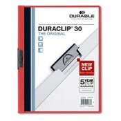 Durable® DuraClip Report Cover, Clip Fastener, 8.5 x 11 , Clear/Red, 25/Box Item: DBL220303