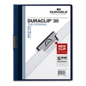 Durable® DuraClip Report Cover, Clip Fastener, 8.5 x 11, Clear/Navy, 25/Box Item: DBL220328