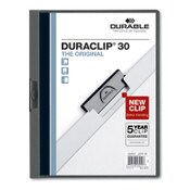 Durable® DuraClip Report Cover, Clip Fastener, 8.5 x 11, Clear/Graphite, 25/Box Item: DBL220357