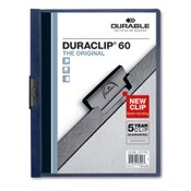 Durable® DuraClip Report Cover with Clip Fastener, 8.5 x 11, Clear/Navy, 25/Box Item: DBL221428