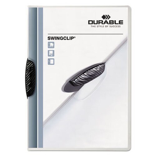 Durable® Swingclip Clear Report Cover, Swing Clip, 8.5 x 11, Black Clip, 25/Box Item: DBL226301