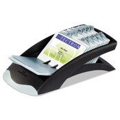 Durable® VISIFIX Desk Business Card File, Holds 200 2.88 x 4.13 Cards, 5 x 9.31 x 3.56, Plastic, Graphite/Black Item: DBL241301