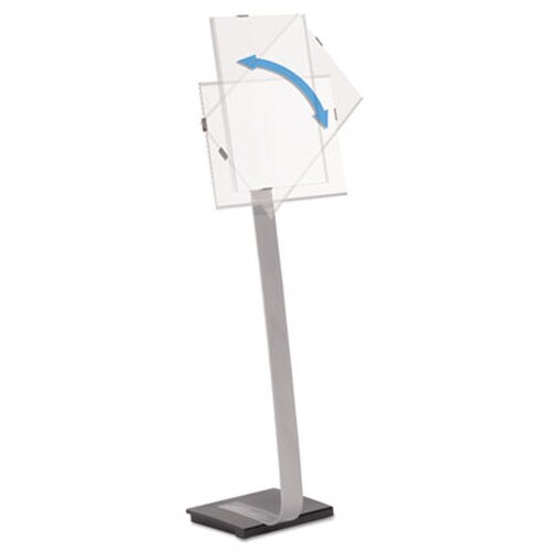 Durable® Info Sign Duo Floor Stand, Tabloid-Size Inserts, 15 x 50, Clear Item: DBL481523