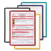 Durable® SHERPA Vario Replacement Panels, 1 Section, Clear Panel Assorted Color Borders, 5/Pack Item: DBL566600