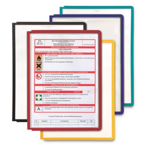 Durable® SHERPA Vario Replacement Panels, 1 Section, Clear Panel Assorted Color Borders, 5/Pack Item: DBL566600