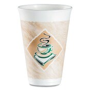 Dart® Cafe G Foam Hot/Cold Cups, 16 oz, Brown/Green/White, 1,000/Carton Item: DCC16X16G167318