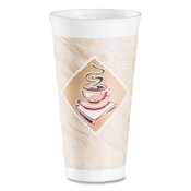 Dart® Cafe G Foam Hot/Cold Cups, 20 oz, Brown/Red/White, 20/Pack Item: DCC20X16GPK