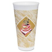 Dart® Cafe G Foam Hot/Cold Cups, 20 oz, Brown/Red/White, 500/Carton Item: DCC20X16G