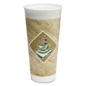 Dart® Café G Foam Hot/Cold Cups, 24 oz, Brown/Green/White, 20/Bag, 25 Bags/Carton Item: DCC24X16G