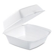 Dart® Foam Hinged Lid Containers, 6 x 5.78 x 3, White, 500/Carton Item: DCC60HT1