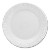Dart® Quiet Classic Laminated Foam Dinnerware Plates, 6" dia, White, 125/Pack, 8 Packs/Carton Item: DCC6PWQR