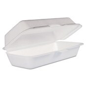 Dart® Foam Hinged Lid Container, Hot Dog Container, 3.8 x 7.1 x 2.3, White,125/Bag, 4 Bags/Carton Item: DCC72HT1