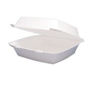 Dart® Foam Hinged Lid Containers, 1-Compartment, 8.38" x 7.78" x 3.25", White, 200/Carton Item: DCC85HT1R