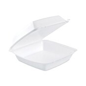 Dart® Insulated Foam Hinged Lid Containers, 1-Compartment, 7.96 x 8.36 x 3.2, White, 100/Pack, 2 Packs/Carton Item: DCC85HT1