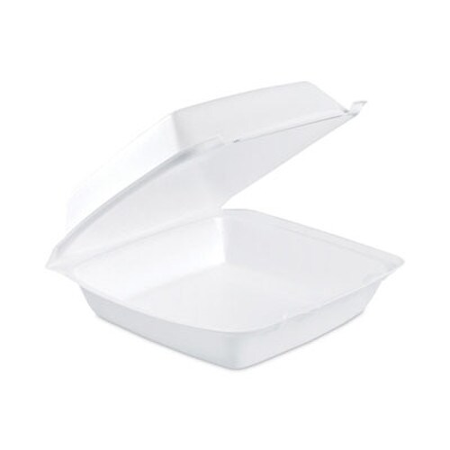Dart® Insulated Foam Hinged Lid Containers, 1-Compartment, 7.96 x 8.36 x 3.2, White, 100/Pack, 2 Packs/Carton Item: DCC85HT1