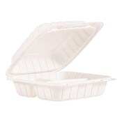 Dart® Hinged Lid Containers, 3-Compartment, 8.3 x 8 x 3, White, Plastic, 150/Carton Item: DCC85MFPPHT3