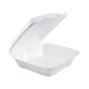 Dart® Insulated Foam Hinged Lid Containers, 1-Compartment, 9.01 x 9.4 x 3, White, 100/Pack, 2 Packs/Carton Item: DCC90HT1