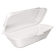 Dart® Foam Hinged Lid Container, Hoagie Container with Removable Lid, 5.3 x 9.8 x 3.3, White, 125/Bag, 4 Bags/Carton Item: DCC99HT1R