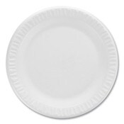 Dart® Concorde Non-Laminated Foam Plates, 9" dia, White, 125/Pack Item: DCC9PWCRPK